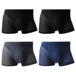 4 Pack Men’s Ice Silk Cooling Mesh Trunks