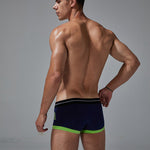 2 Pack Men's Stretch Cotton Breathable Colourway Contrast Trunks