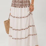 Silon | Spaghetti Strap Embroidered Detail Midi Dress
