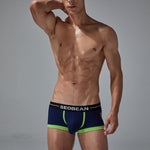2 Pack Men's Stretch Cotton Breathable Colourway Contrast Trunks