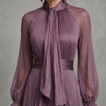 Demetria | Tie Neck Ruffle Tiered Maxi Dress