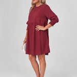 Corinne | Long Sleeve Smocked Cuffs Mini Dress