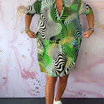 MARI™ - Colorful V-Neck Dress