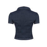 NICOLE™ – Stylish Fitted Collared Short Sleeve Shirt