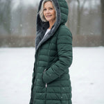 Long Fleece Lined Puffer Coat