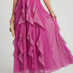 Chloe | High Neck Ruffle Maxi Dress