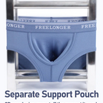 FreeLonger Men's Comfy Separate Support Pouch Trunks