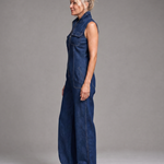 Quinn | Zip-Front Denim Wide-Leg Jumpsuit