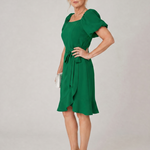 Ruosa | Short Puff Sleeve Side Tie Detail Mini Dress