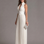 Audrey | Pleated Halter Wide-Leg Jumpsuit
