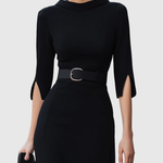 Zaya | Classic Black Midi Dress