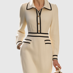 Portia | Tailored Midi Dress with Button Details