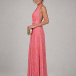 Rosel | Halter Neck Pleated Skirt Maxi Dress