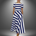 Minka | Striped a-Line Maxi Gown