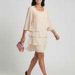 Harper | Layered Flare Sleeve Knee Length Dress