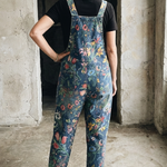Flora | Floral Print Baggy Bib Overalls
