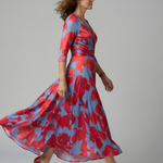 Brya | Cross Wrap Neck Midi Dress