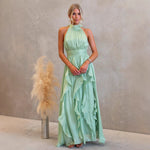 Katrina | Ruffled Halter Maxi Dress