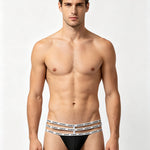 2 Pack Men's Cut-Out Design U-Pouch Solid Color Jockstraps