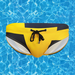 Men's Spliced Color Swim Briefs with Sponge Mats