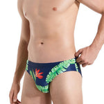 Men’s Floral Print Swim Briefs With Removable Pad