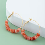 Irregular Acrylic Bead Round Earrings