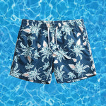 Mens Quick Drying Floral Printed Beach Board Shorts