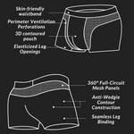 3 Pack Men's 3D Pouch Seamless Modal Trunks