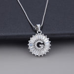 White Gold Initial Letter Zirconia Necklace
