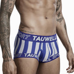 Mens Striped Support Pouch Boxer Briefs With Fly