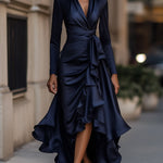 Camila | Draped Ruffle Maxi Dress