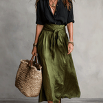 Soelie - Elegant Boho Blouse and Satin Skirt Set