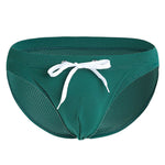 Mens U Convex Pouch Drawstring Solid Swimming Briefs