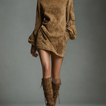 Karen | Suede Turtleneck Mini Dress