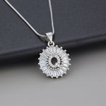 White Gold Initial Letter Zirconia Necklace