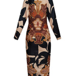 Eva | Sun Escape Unique Print Dolman Midi Dress