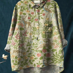 Nedra | Women's Vintage Floral Animals Art Print Casual Shirt