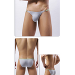 3 Pack Men's Sexy Low-Rise Bikini with Metal Ring