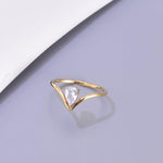 V-Shaped Water Drop Inlaid Ring