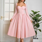 HOLLY™ - Elegant Ruched Tie-Back Sweetheart Neck A-Line Dress for Parties