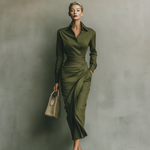 Natalie | Green Cotton Blended Maxi Dress