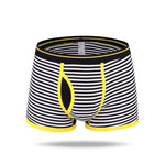 Men's Striped Cotton Sports Boxer Briefs