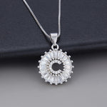 White Gold Initial Letter Zirconia Necklace