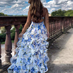 Raina | Ruffled Floral Midi Dress
