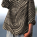 Cecelia | Women's Circular Line Pattern Print Casual  Shirt