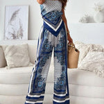 Carolanne | Vacation Ready Stylish Lace-Up Vest & Pants Two-Piece Set Dress