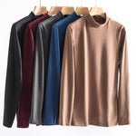 Mid-neck Men's Fleece Warm Bottoming Top T-shirt