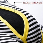 Men's Fly Front with Pouch Striped Cotton Boxer Briefs