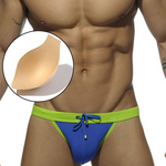 Men's Dual-Tone Swim Briefs with Removable Padding