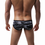Men’s Sexy Camo Print Mesh Bikini